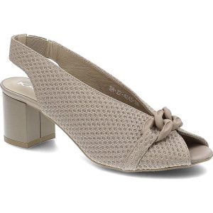 Beżowe Sandały Karino Eleganckie Buty Damskie Na Obcasie. Brązowe sandały Karino, bez wzorów, ze splotem, z otwartym noskiem, bez obcasa, na obcasie, bez zapięcia. Za 259,00 zł.