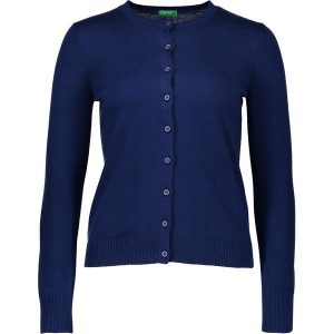 Kardigan w kolorze granatowym. Kardigany marki Benetton. W wyprzedaży za 52,95 zł.
