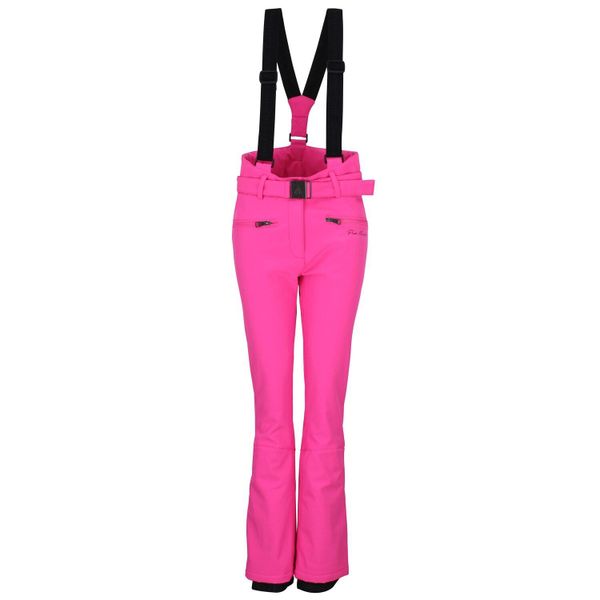 Spodnie narciarskie dla kobiet Peak Mountain. Czerwone spodnie z wysokim stanem Peak Mountain, bez wzorów, z podwyższonym stanem. W wyprzedaży za 376,00 zł.