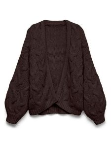Vero Moda Kardigan w kolorze brązowym rozmiar: L. Brązowe kardigany Vero Moda, ze splotem. Za 149,95 zł.
