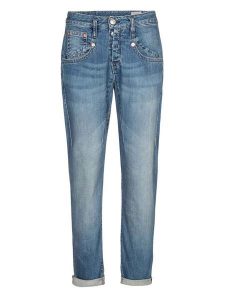 Herrlicher Dżinsy "Shyra" - Tapered fit - w kolorze niebieskim rozmiar: W24. Niebieskie jeansy Herrlicher, bez wzorów, z podwyższonym stanem. Za 153,71 zł.