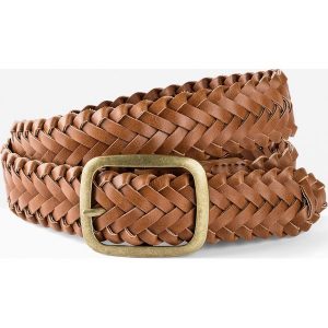 Pasek pleciony. Brązowe paski bonprix, bez wzorów, ze skóry, eleganckie. Za 74,99 zł.