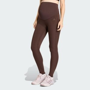 Legginsy ciążowe Optime Essentials Workout Full Length. Brązowe legginsy ADIDAS, bez wzorów, z podwyższonym stanem. Za 219,00 zł.
