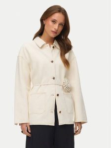 Vero Moda Kurtka jeansowa Sazzy 10339336 Beżowy Relaxed Fit. Brązowe kurtki Vero Moda, l, bez wzorów, z bawełny, bez kaptura. Za 269,99 zł.