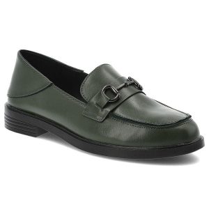 Zielone Półbuty Vinceza Eleganckie Obuwie Damskie. Zielone półbuty VINCEZA, bez wzorów, ze skóry, bez obcasa, na obcasie, bez zapięcia. Za 129,00 zł.