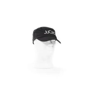 Czapka golfowa JuCad. Czarne czapki JUCAD, bez wzorów, z poliesteru, eleganckie. Za 147,50 zł.