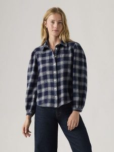 Levi's Koszula w kolorze granatowo-białym rozmiar: S. Niebieskie koszule Levi's®, s, bez wzorów, z bawełny, bez kołnierzyka, bez ramiączek. Za 109,26 zł.