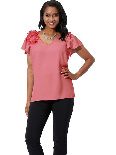 WITT WEIDEN Bluzka w kolorze jasnoróżowym rozmiar: 52. Różowe bluzki WITT WEIDEN, z aplikacjami, bez kołnierzyka, bez ramiączek. Za 92,86 zł.