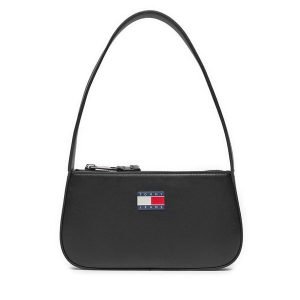 Torebka Tommy Jeans. Czarne torebki klasyczne Tommy Jeans, bez wzorów, z jeansu, bez dodatków. Za 179,99 zł.