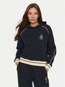 Guess Bluza V4BQ05 KCHU1 Granatowy Regular Fit. Niebieskie bluzy Guess, xxs, z aplikacjami, z syntetyku, bez kaptura. Za 199,99 zł.