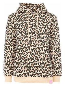 Zwillingsherz Bluza "Leo Allover" w kolorze beżowym rozmiar: L/XL. Brązowe bluzy Zwillingsherz, l, bez wzorów, z kapturem. Za 202,50 zł.