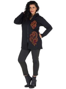 Aller Simplement Bluza w kolorze czarno-czerwono-pomarańczowym rozmiar: 42/44. Czarne bluzy Aller Simplement, bez wzorów, z bawełny, bez kaptura. Za 105,38 zł.