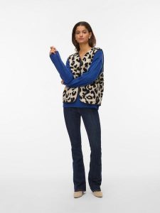 Vero Moda Kamizelka pluszowa w kolorze beżowo-czarnym rozmiar: L. Brązowe kamizelki Vero Moda, l, bez wzorów, z materiału, bez kołnierzyka, bez ramiączek, bez kaptura. Za 104,99 zł.