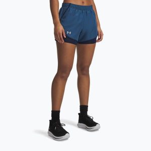 Spodenki do biegania damskie Under Armour Fly By 2IN1. Niebieskie szorty Under Armour, bez wzorów, sportowe. Za 169,99 zł.