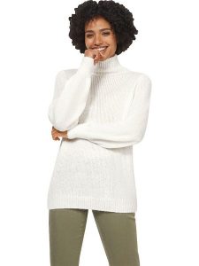 Heine Sweter w kolorze białym rozmiar: 38. Białe golfy Heine, bez wzorów. Za 43,88 zł.