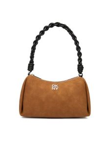 DKNY Torebka Remy R533ME54 Brązowy. Brązowe torebki klasyczne DKNY, bez wzorów, z nubiku, bez dodatków. Za 609,99 zł.