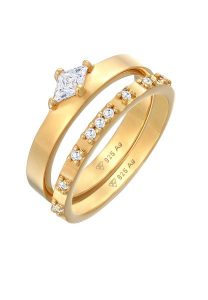 Elli Damski zestaw soliter zaręczyny z kryształami cyrkonii w srebrze 925 Sterling Silver Pierścionki 1 ct. Szare pierścionki Elli, z cyrkonią, srebrne. Za 223,99 zł.