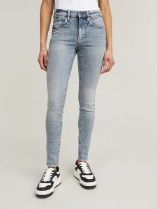 G-Star Dżinsy - Super Skinny fit - w kolorze błękitnym rozmiar: W31/L34. Niebieskie jeansy G-Star, z aplikacjami, ze skóry. Za 202,03 zł.