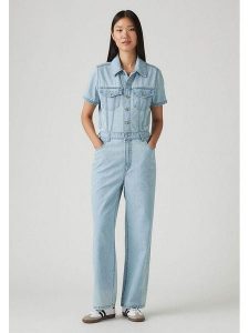 Levi's Kombinezon dżinsowy w kolorze błękitnym rozmiar: S. Niebieskie kombinezony Levi's®, s, bez wzorów, z bawełny, bez kołnierzyka, bez ramiączek. Za 189,29 zł.
