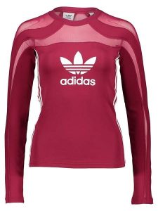 Adidas Koszulka w kolorze jagodowym rozmiar: 32. Czerwone bluzki ADIDAS, bez wzorów, bez kołnierzyka, bez ramiączek. Za 65,85 zł.