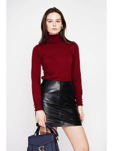 C& Jo Golf w kolorze bordowym rozmiar: 42. Czerwone golfy C& Jo, bez wzorów, ze splotem. Za 170,47 zł.