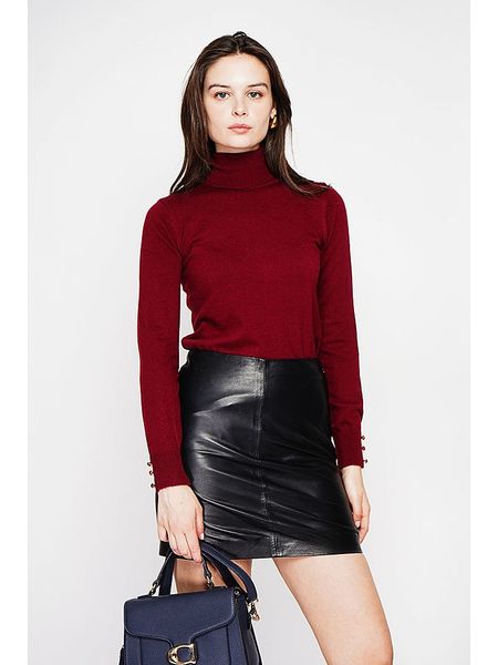 C& Jo Golf w kolorze bordowym rozmiar: 36. Czerwone golfy C& Jo, bez wzorów, ze splotem. Za 122,67 zł.