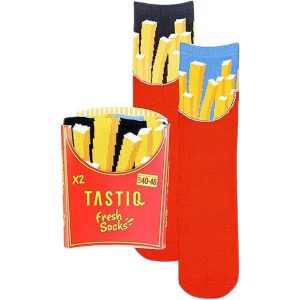 Tastic Unisex Skarpetki Pommes w pudełku prezentowym 36-41. Czerwone skarpetki ATTIQ, bez wzorów. Za 137,99 zł.