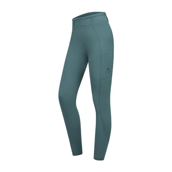 Damskie legginsy jeździeckie z pełną przyczepnością ELT Orelie. Zielone legginsy ELT, bez wzorów, z elastanu, z podwyższonym stanem. Za 332,50 zł.