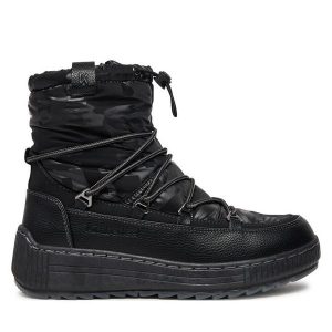 Śniegowce Kimberfeel. Czarne buty zimowe Kimberfeel, bez obcasa, bez zapięcia. Za 469,99 zł.