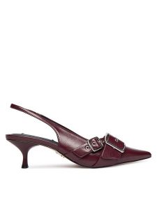 Steve Madden Czółenka Lezley SM11003440 Bordowy. Czerwone czółenka Steve Madden, bez wzorów, ze skóry, bez obcasa, bez zapięcia. Za 419,99 zł.