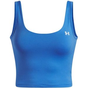 Damski tank top Under Armour Motion. Białe topy Under Armour, xs, bez wzorów, z materiału, bez kołnierzyka, bez ramiączek. Za 147,40 zł.