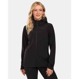 Damska kurtka softshell Kilpi RAVIA-W. Czarne kurtki Kilpi, bez wzorów, z softshellu, bez kaptura. Za 422,05 zł.