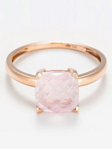 OR ÉCLAT Złoty pierścionek "Quartz Unique" z różowym kwarcem rozmiar: 48. Różowe pierścionki OR ÉCLAT, z kwarcem, złote. Za 1 283,99 zł.
