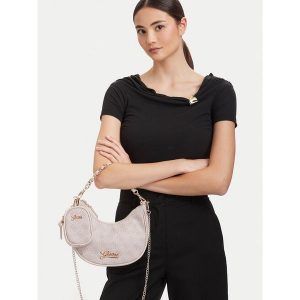 Torebka Guess. Brązowe listonoszki Guess, z aplikacjami, bez dodatków. Za 294,99 zł.