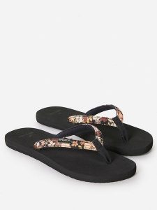 Rip Curl Japonki w kolorze czarnym rozmiar: 40. Czarne klapki Rip Curl, bez wzorów, z otwartym noskiem, bez obcasa. Za 96,60 zł.