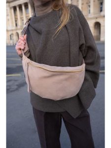 Maison héritage PARIS Skórzana saszetka "Rachel" w kolorze szarobrązowym - 34 x 17 x 10 cm rozmiar: onesize. Brązowe nerki i saszetki Maison héritage PARIS, bez wzorów, z materiału. Za 260,99 zł.