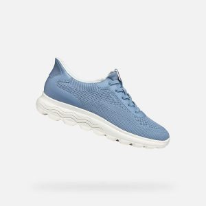 Femme D SPHERICA PLUS C4003-LT BLUE Bleu Bleu Geox. Niebieskie buty sportowe Geox, bez wzorów, bez zapięcia. W wyprzedaży za 384,00 zł.