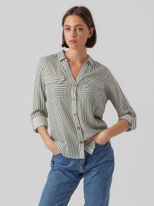 Vero Moda Koszula w kolorze zielonym rozmiar: XXL. Zielone bluzki Vero Moda, s, bez wzorów, z wiskozy, bez kołnierzyka, bez ramiączek. Za 48,16 zł.