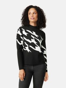 Gerry Weber Sweter w kolorze czarno-białym rozmiar: 42. Białe swetry oversize Gerry Weber, bez wzorów, bez ramiączek. Za 166,88 zł.