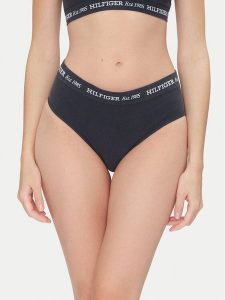 Tommy Hilfiger Figi klasyczne z wysokim stanem UW0UW05724 Granatowy. Niebieskie figi TOMMY HILFIGER, bez wzorów, z bawełny. Za 99,99 zł.