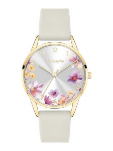 Tamaris Zegarek kwarcowy w kolorze kremowym rozmiar: onesize. Brązowe, analogowe zegarki Tamaris. Za 130,99 zł.