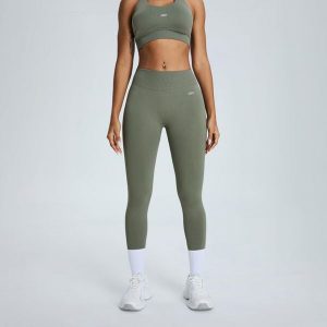 Legginsy Low Sculpt Scrunch - Szarozielony. Zielone legginsy JOY STUDIO, bez wzorów, z materiału, z podwyższonym stanem, długie. Za 213,00 zł.