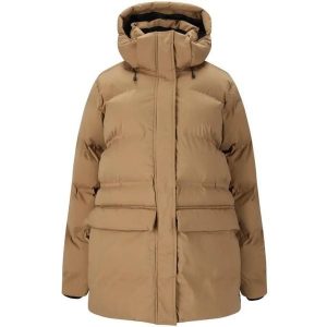 Damska kurtka z kapturem Whistler Creed CFT. Brązowe kurtki WHISTLER, na zimę, bez wzorów, z puchu, z kapturem. Za 543,50 zł.