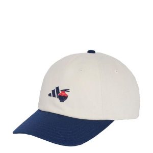 Czapka typu Dad Cap Food Graphic. Białe czapki ADIDAS, bez wzorów, z bawełny, klasyczne. Za 109,00 zł.