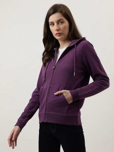 Marks & Spencer Bluza w kolorze ciemnofioletowym rozmiar: 38. Różowe bluzy Marks & Spencer, bez wzorów, z bawełny, bez kaptura. Za 79,21 zł.