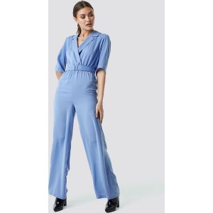 NA-KD Wide Leg Belted Jumpsuit - Blue. Kombinezony marki NA-KD. Za 222,95 zł.