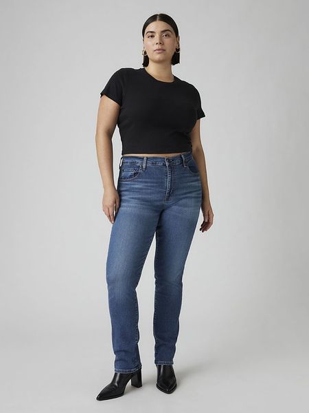 Levi's Dżinsy "724" - Slim fit - w kolorze niebieskim rozmiar: W29/L32. Niebieskie jeansy Levi's®, z aplikacjami, ze skóry, z podwyższonym stanem. Za 249,95 zł.