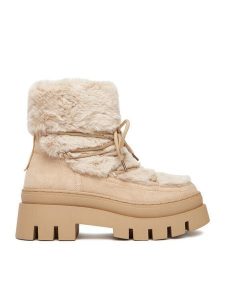 DeeZee Śniegowce HX21069-13 Beżowy. Brązowe buty zimowe DeeZee, z materiału, bez obcasa, bez zapięcia. Za 229,99 zł.