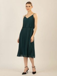 APART Sukienka w kolorze ciemnozielonym rozmiar: 44. Zielone sukienki Apart, bez wzorów, bez kołnierzyka, bez ramiączek, midi. Za 217,99 zł.