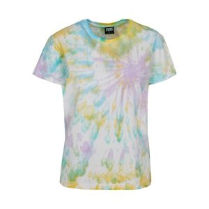 Koszulka Damska Tie Dye Boyfriend T-shirt. Czerwone t-shirty Urban Classics, xl, bez wzorów, bez kołnierzyka, bez ramiączek. Za 96,99 zł.